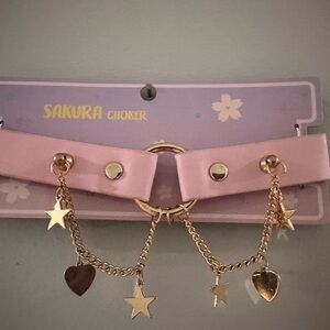 Sakura Pink and Gold Choker Necklace